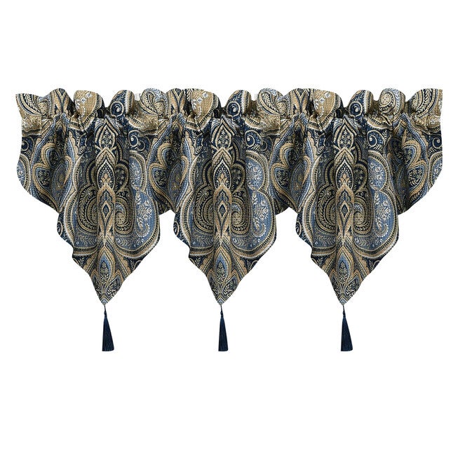 Messina Navy Window Ascot Valance, NAVY, alternate image number 5