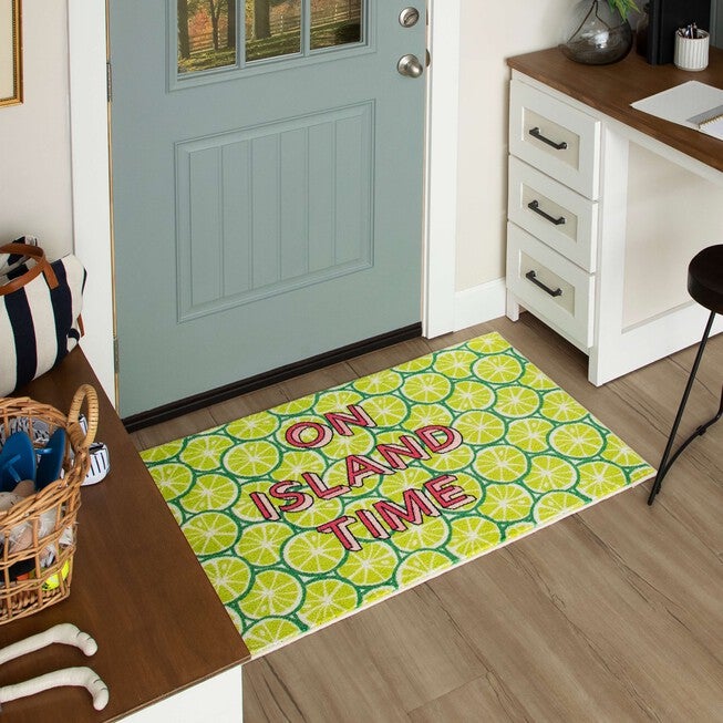 On Island Time Lime Green Kitchen Rug, , alternate image number 6