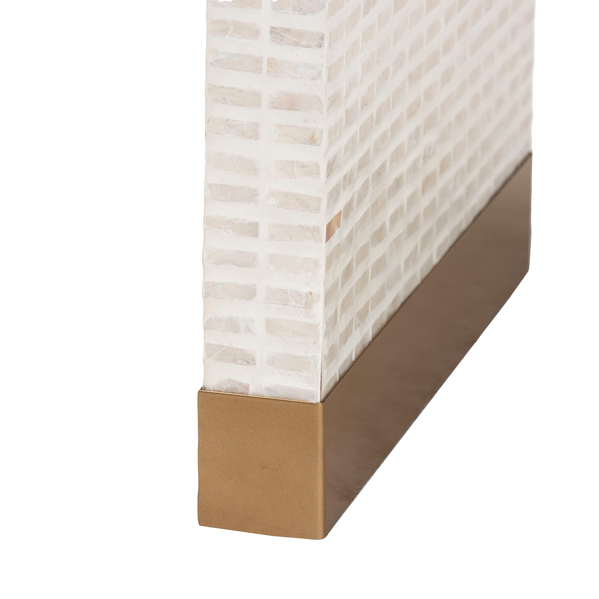 Carlyn Coastal Beige and White Mother of Pearl Capiz Shell End Table, BEIGE, alternate image number 5