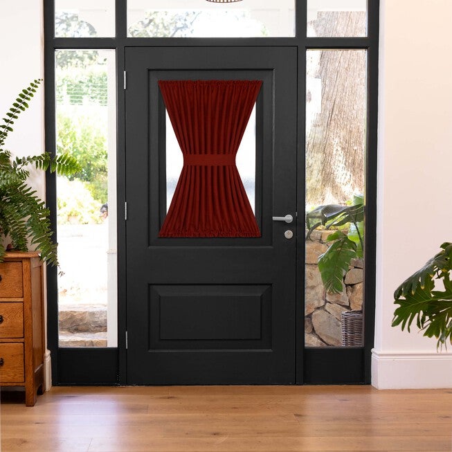 Darcy Rod Pocket Door Panel With Tieback, MARSALA, hi-res image number null