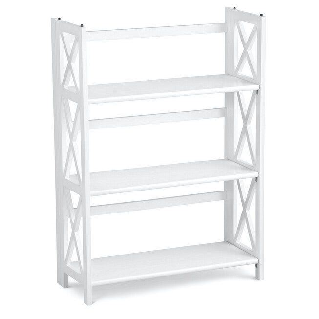 Montego 3-Shelf Folding Bookcase - White, WHITE, hi-res image number 0