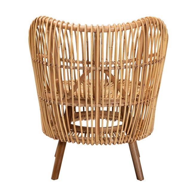 Nagoya Modern Bohemian Natural Rattan Wide Seat Lounge Chair, , alternate image number null