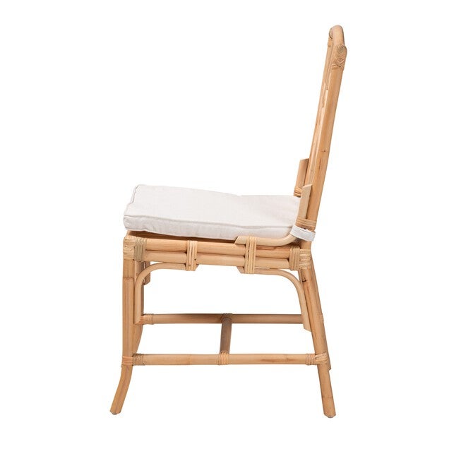 Rio Modern Bohemian Natural Brown Rattan Dining Chair, , alternate image number null