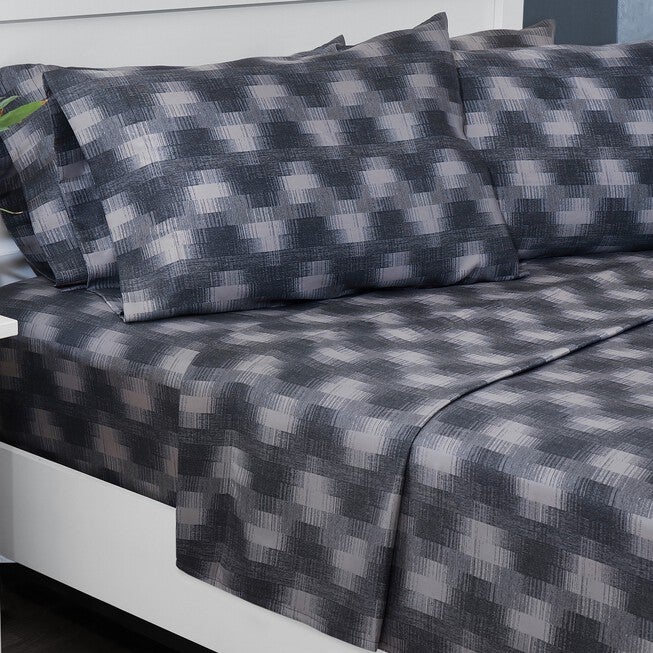 Ecko Shaded Stripe Microfiber Sheet Set Sheet Set, , on-hover image number null