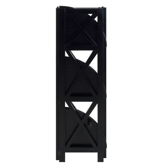 Montego 4-Shelf Corner Folding Bookcase-Black, , alternate image number null