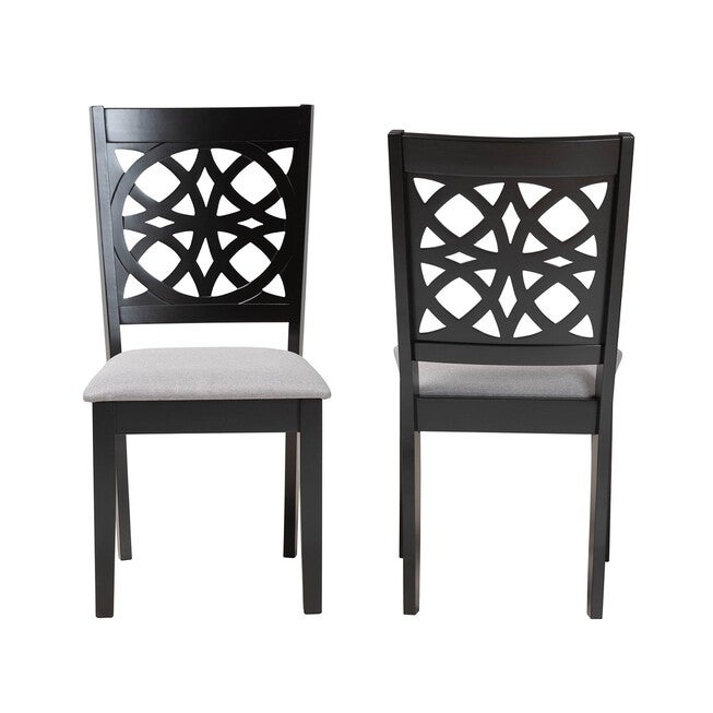 Abigail Modern Beige Fabric And Dark Brown Finished Wood 2-Piece Dining Chair Set, , alternate image number null