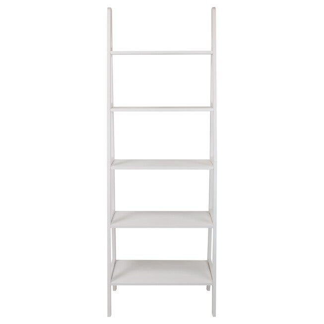 5-Shelf Ladder Bookcase-White, WHITE, hi-res image number 0