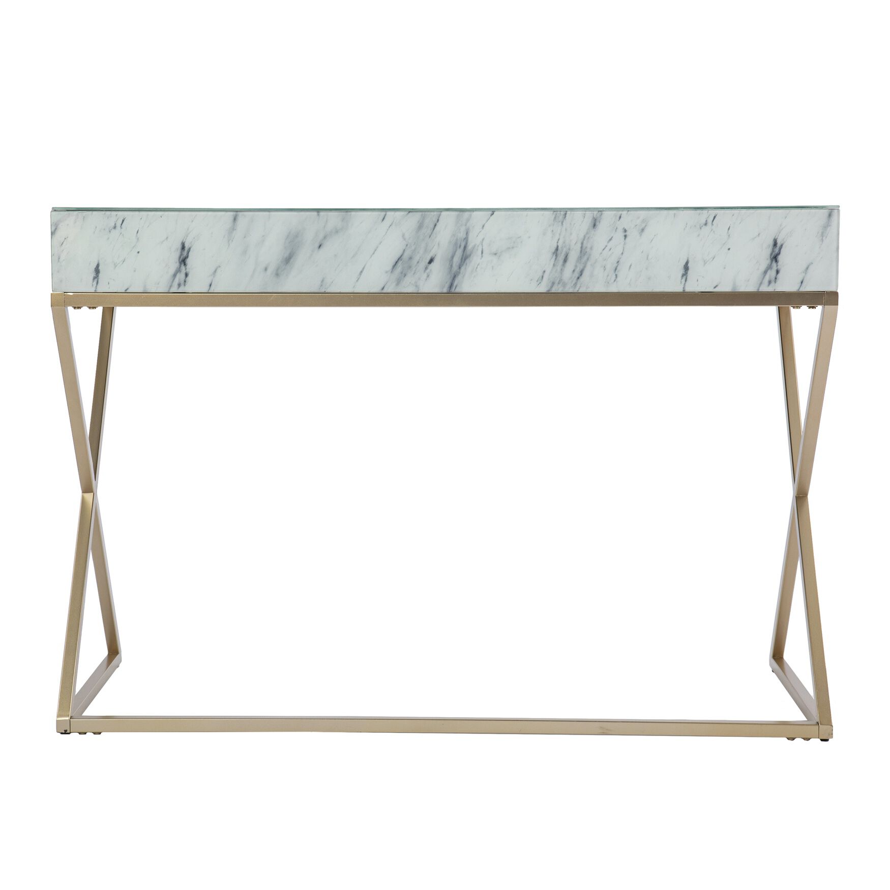 Kamblemore Faux Marble Writing Desk W Storage, , on-hover image number 1