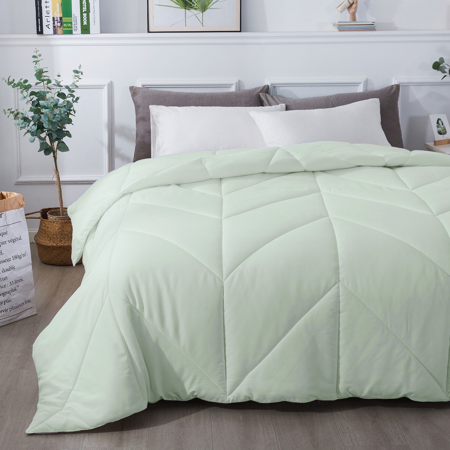 Chevron Stitch Down Alternative Comforter, DEWKIST, hi-res image number 0