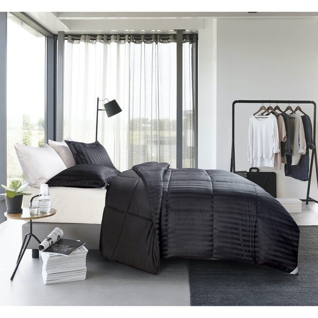 Kathy Ireland 3-PC Reversible Down Alternative Comforter, Black, , alternate image number null