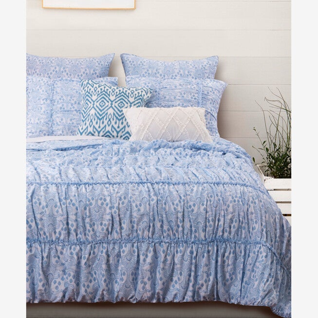 Helena Ruffle Quilt Set , BLUE, hi-res image number 0