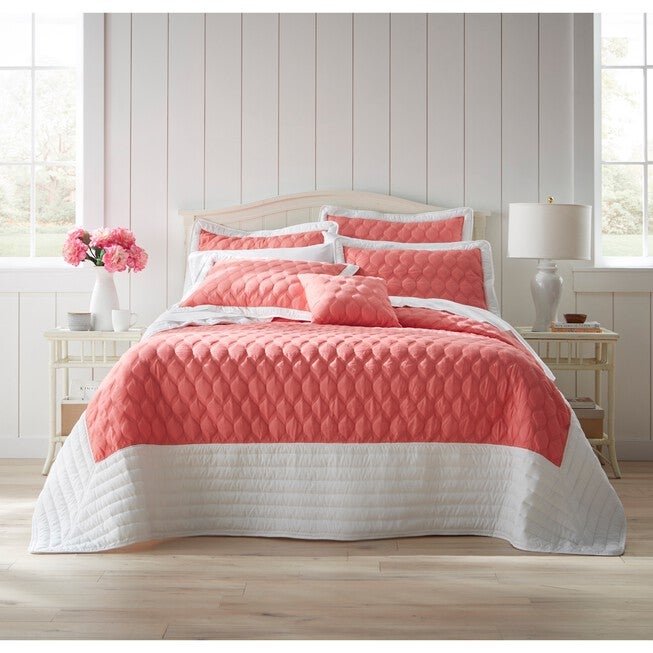 Nantucket Quilted Bedspread, SOFT CORAL, hi-res image number 0