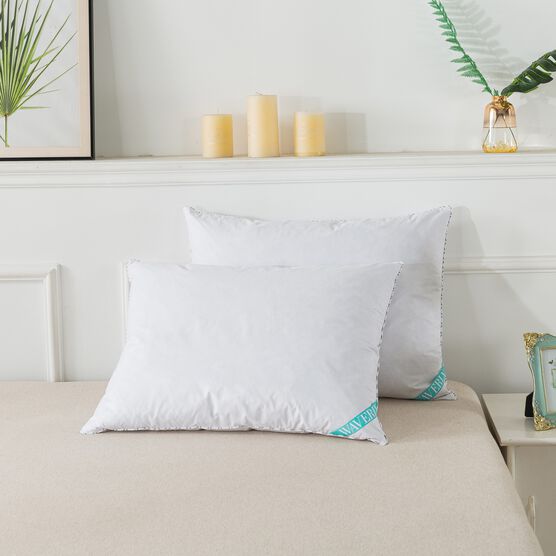 Antimicrobial White Down Blend Pillow Bed Pillow, WHITE, hi-res image number null
