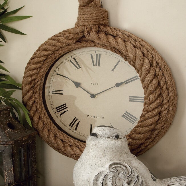 Beige Coastal Wood Wall Clock, , alternate image number 7
