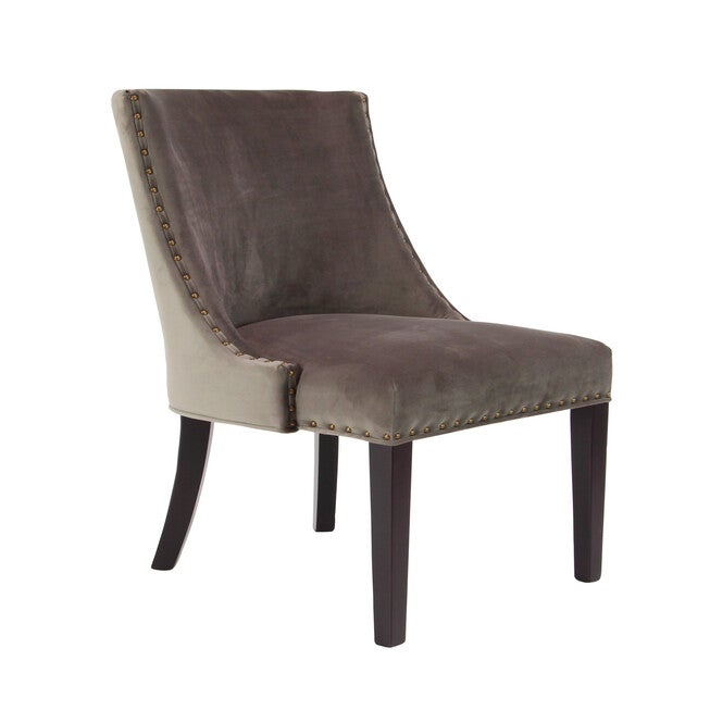 Brown Fabric And Wood Traditional Dining Chair, BROWN, hi-res image number null