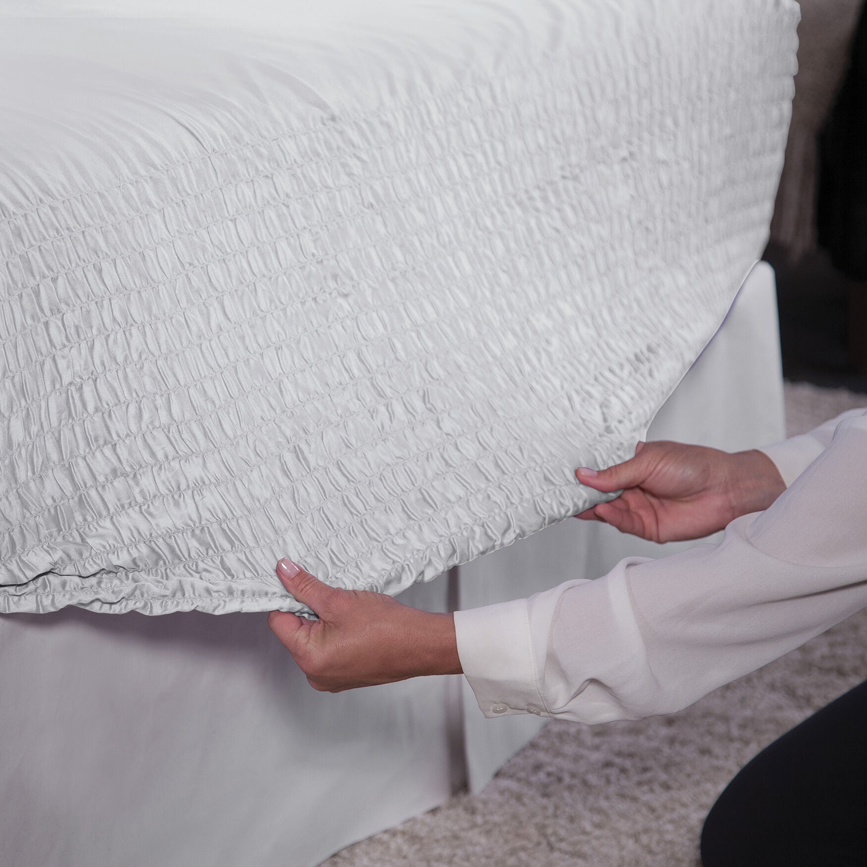 Cooling Comfort Dry Bed Tite Sheet Set White King Size