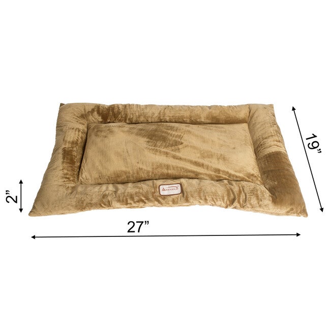 Pet Bed Mat, Dog Crate Soft Pad With Poly Fill Cushion, Medium Sage Green, , alternate image number 3