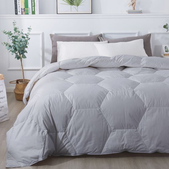 Honeycomb Stitch Down Alternative Comforter, Glacier Grey, GREY, hi-res image number null