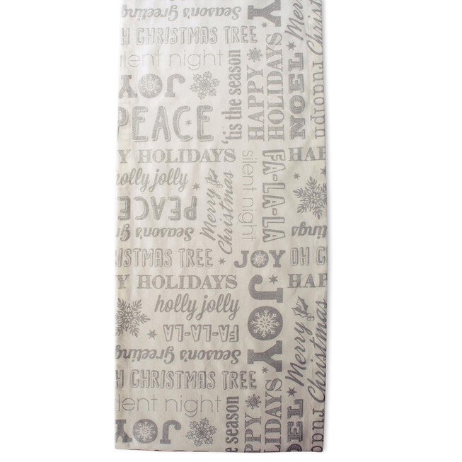 Silver Christmas Collage Table Runner 14x72, , alternate image number null