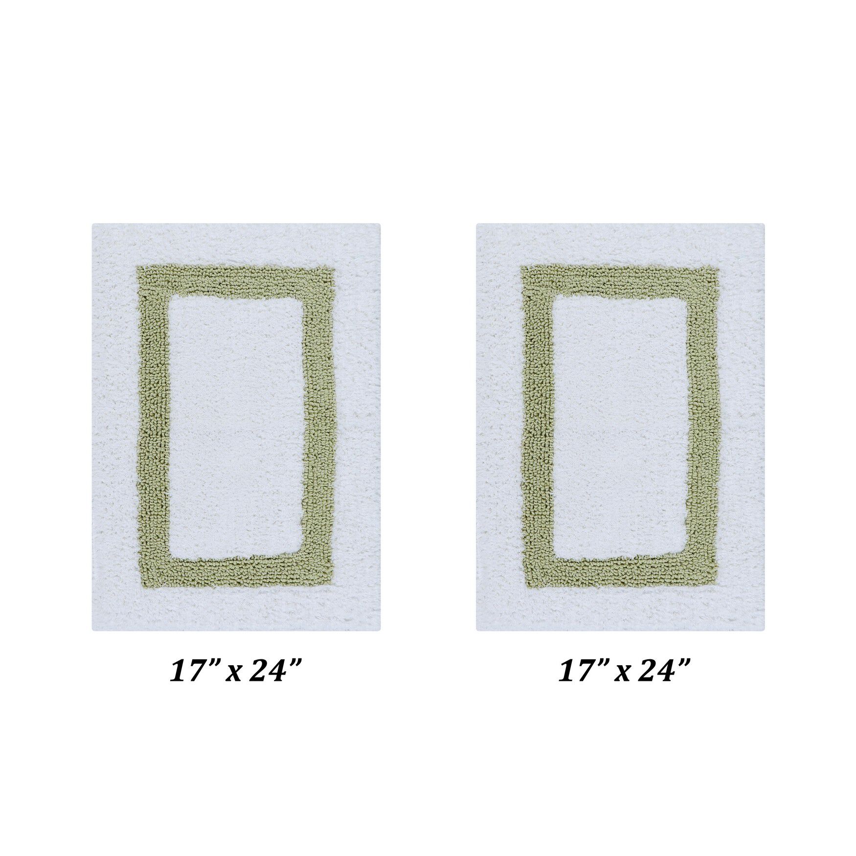 Hotel Collections Bath Mat Rug 2 Piece Set (17 inches X 24 inches | 17 inches X 24 inches), WHITE SAGE, hi-res image number 0