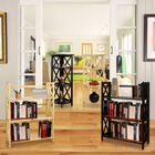 Montego 4-Shelf Corner Folding Bookcase-Black, , alternate image number null