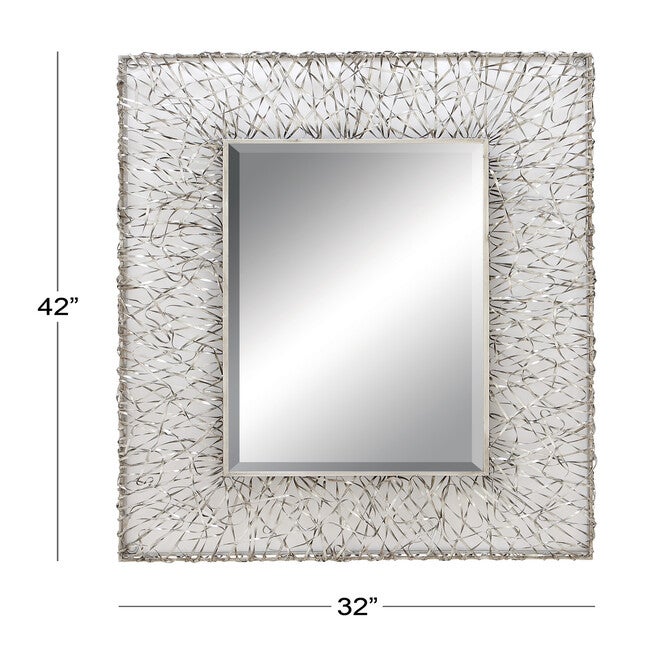 Silver Industrial Metal Wall Mirror, , alternate image number 7