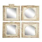 Set Of 4 Brown Wood Vintage Wall Mirror, BROWN, hi-res image number null