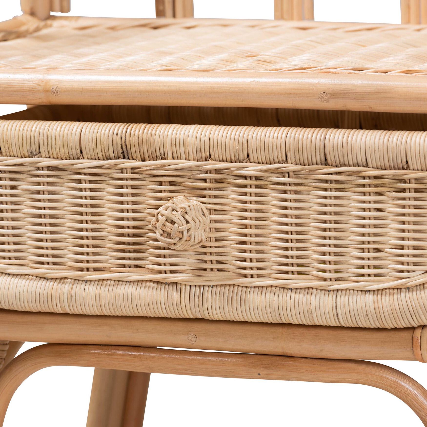 Panchali Modern Bohemian Natural Brown Rattan Nightstand, , alternate image number 4