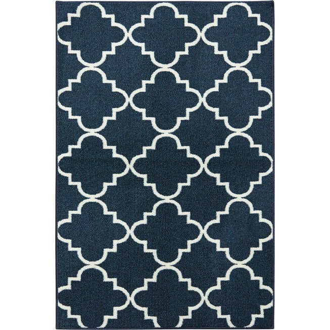 Fancy Trellis Navy 2' 6 inches X 3' 10 inches, NAVY, hi-res image number 0