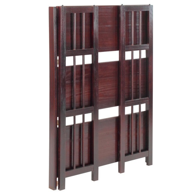 3-Shelf Folding Stackable Bookcase 27.5 inches Wide-Espresso, , alternate image number 5