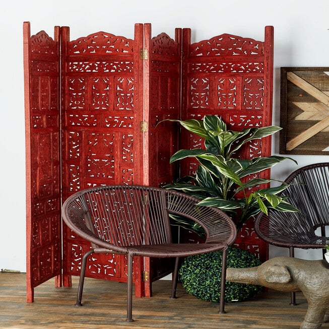 Red Mango Wood Traditional Room Divider Screen, 72 inches x 80 inches x 1 inches, , alternate image number 5