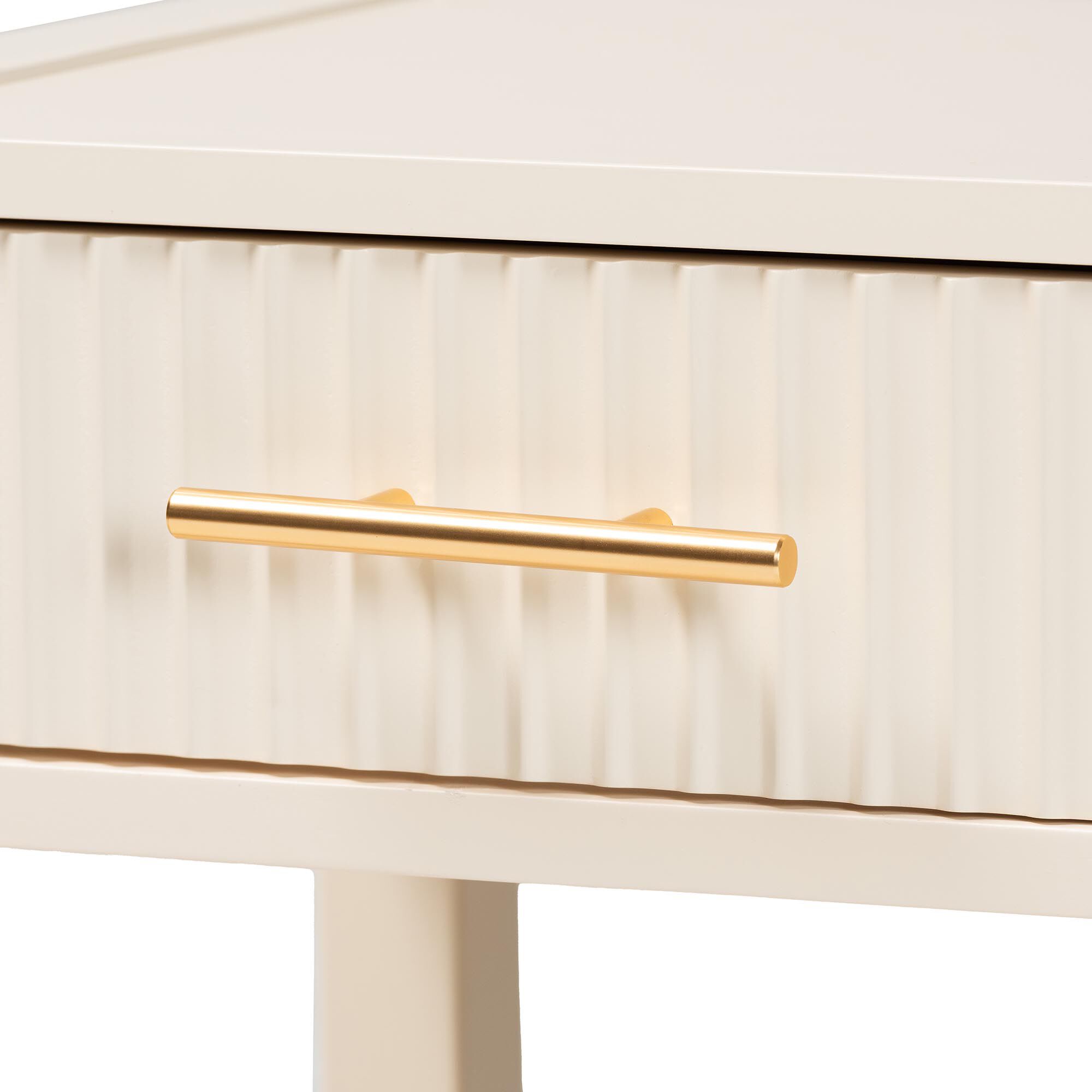 Primrose Mid-Century Ivory Fluted Wood 1-Drawer Nightstand, IVORY, alternate image number 5
