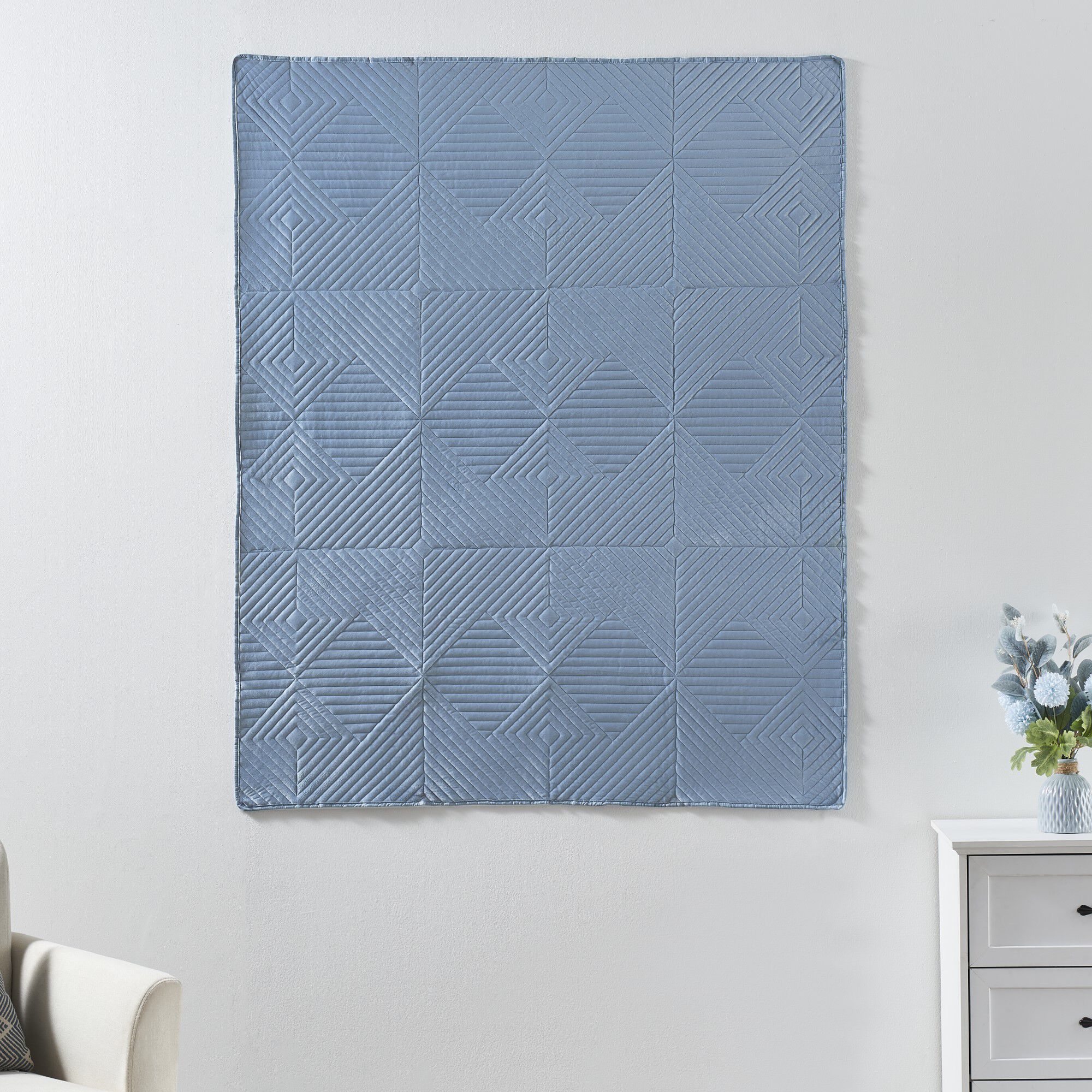 Riviera Velvet Finely Stitched Throw Blanket, Blue, SPA BLUE, alternate image number 2