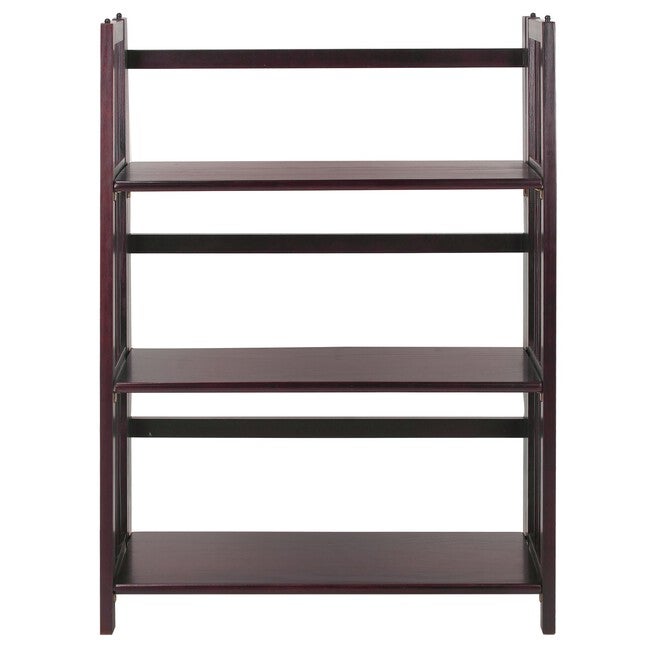 3-Shelf Folding Stackable Bookcase 27.5 inches Wide-Espresso, ESPRESSO, hi-res image number 0