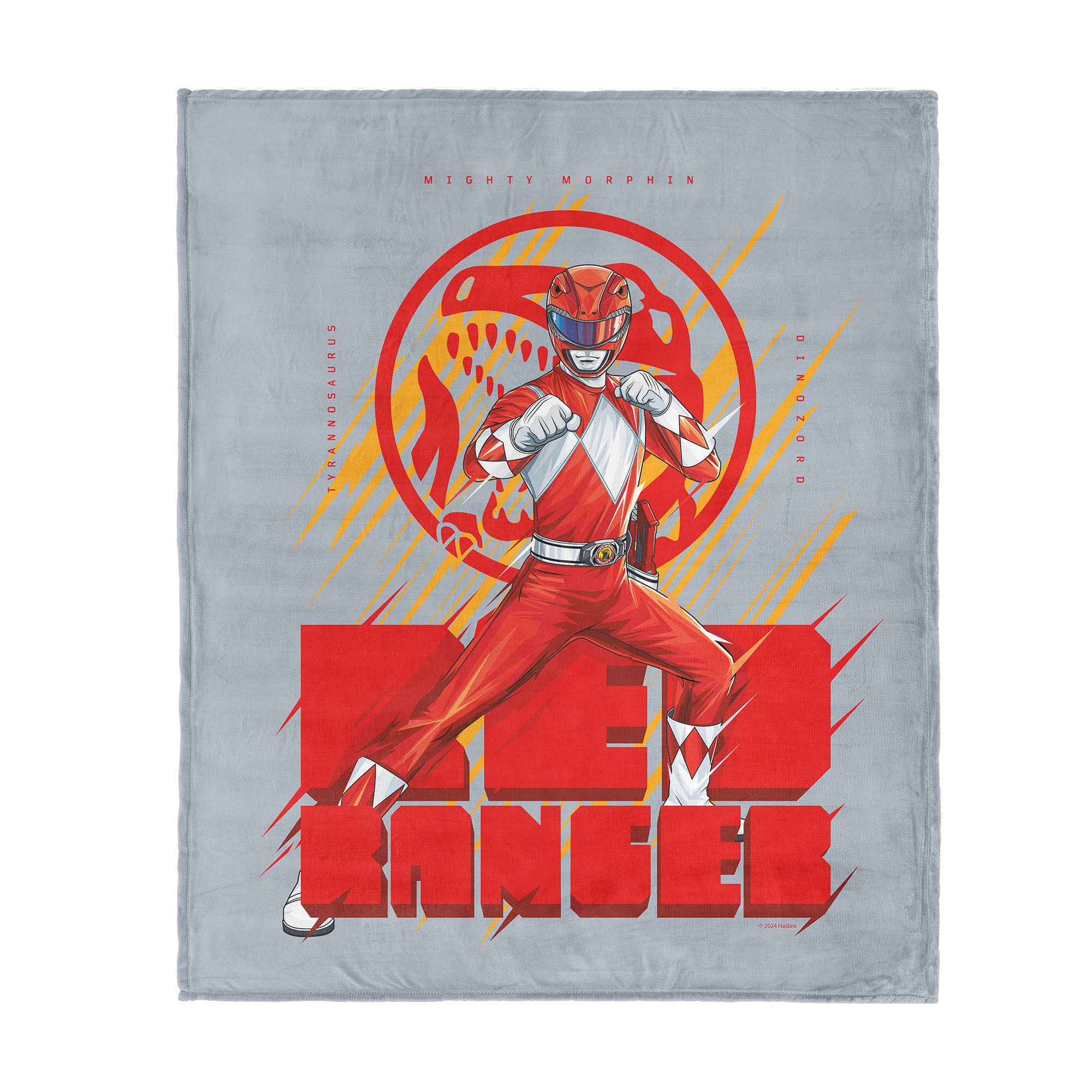 Hasbro Power Rangers Red Ranger Silk Touch Throw Blanket 50X60 Inches, GRAY, hi-res image number 0