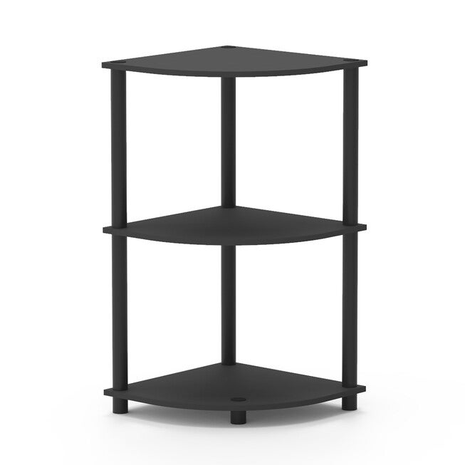 Home Basics 3 Tier Corner Shelf, GREY, hi-res image number null