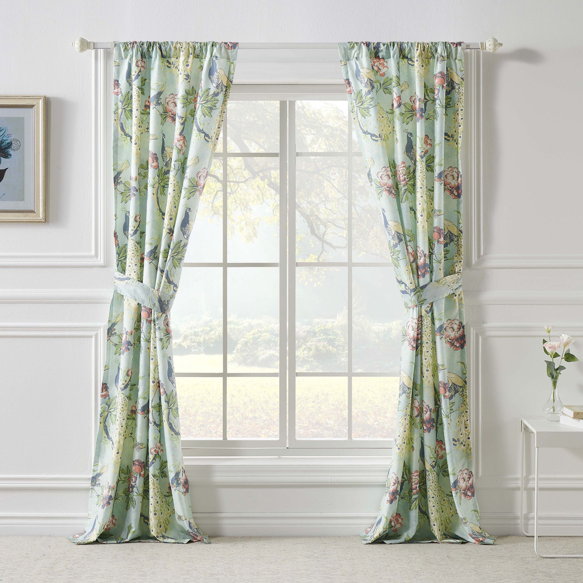 Pavona Window Curtain Panels, Set of 2, 84 inches, JADE, alternate image number 2