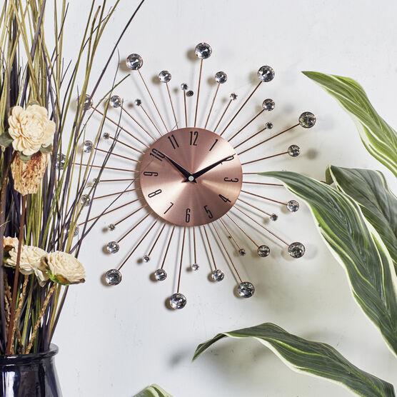 Copper Metal Glam Wall Clock, , alternate image number null