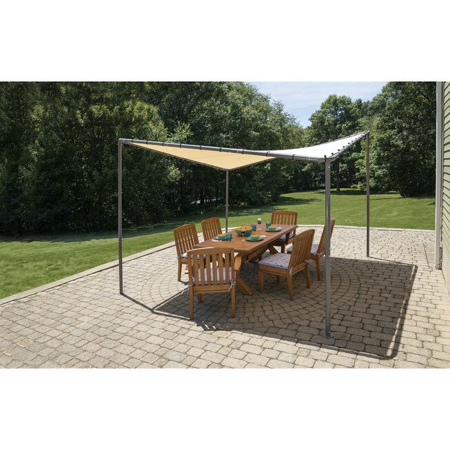 10x10 Del Ray Gazebo Canopy Charcoal Frame Tan Cover, , alternate image number 1