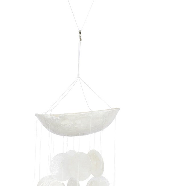 White Capiz Coastal Windchime, , alternate image number null