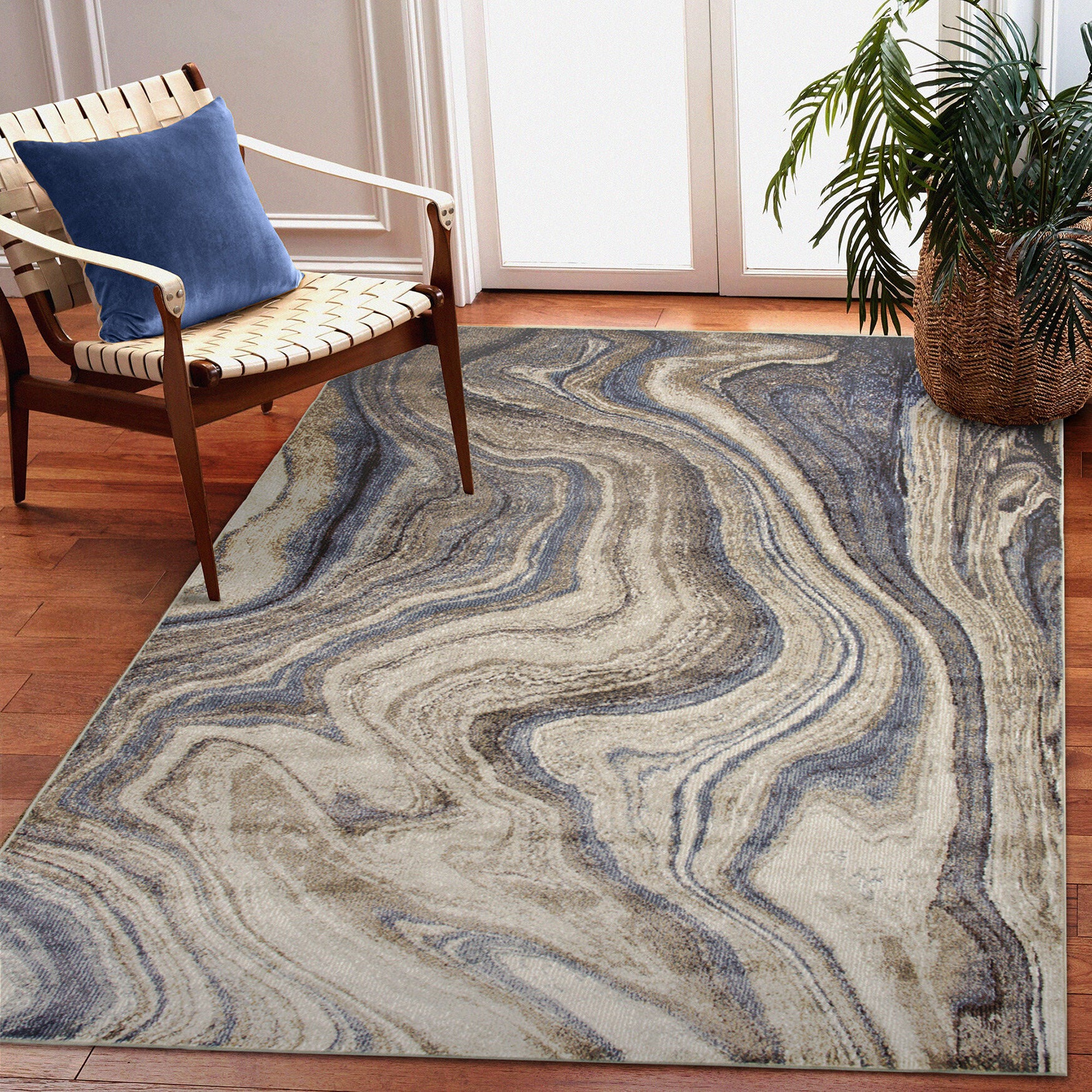 Ariana Marble Indoor Area Rug Cool, , alternate image number 4