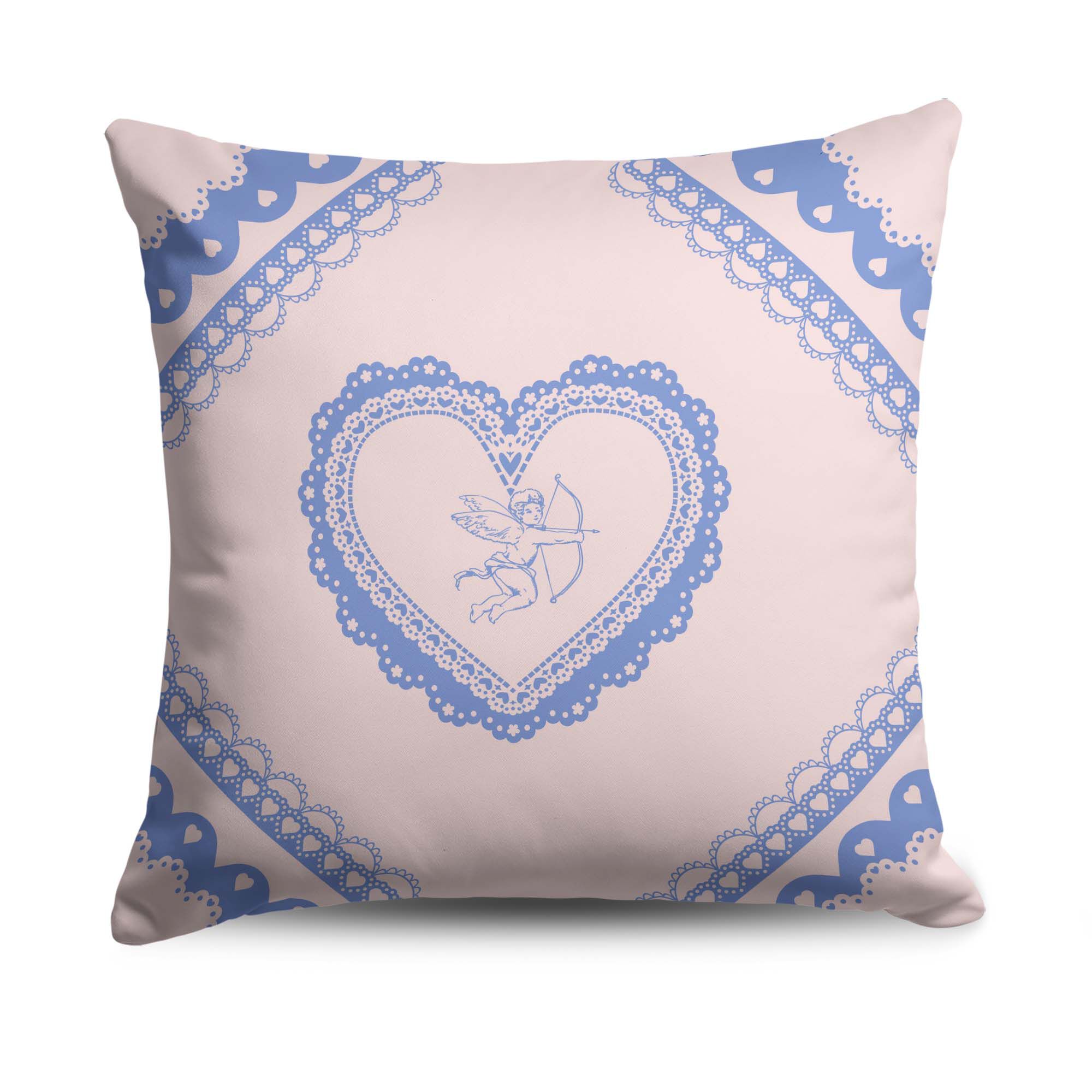 Valentine's Day Vintage Hearts Throw Pillow 18X18 Inches, HEART PILLOW, hi-res image number 0