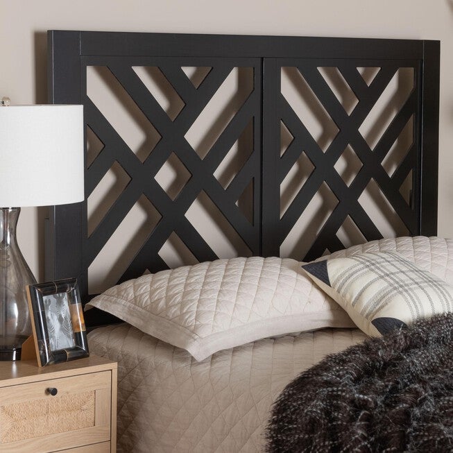 Aliya Modern Dark Brown Finished Wood Queen Size Headboard, ESPRESSO BROWN, hi-res image number null