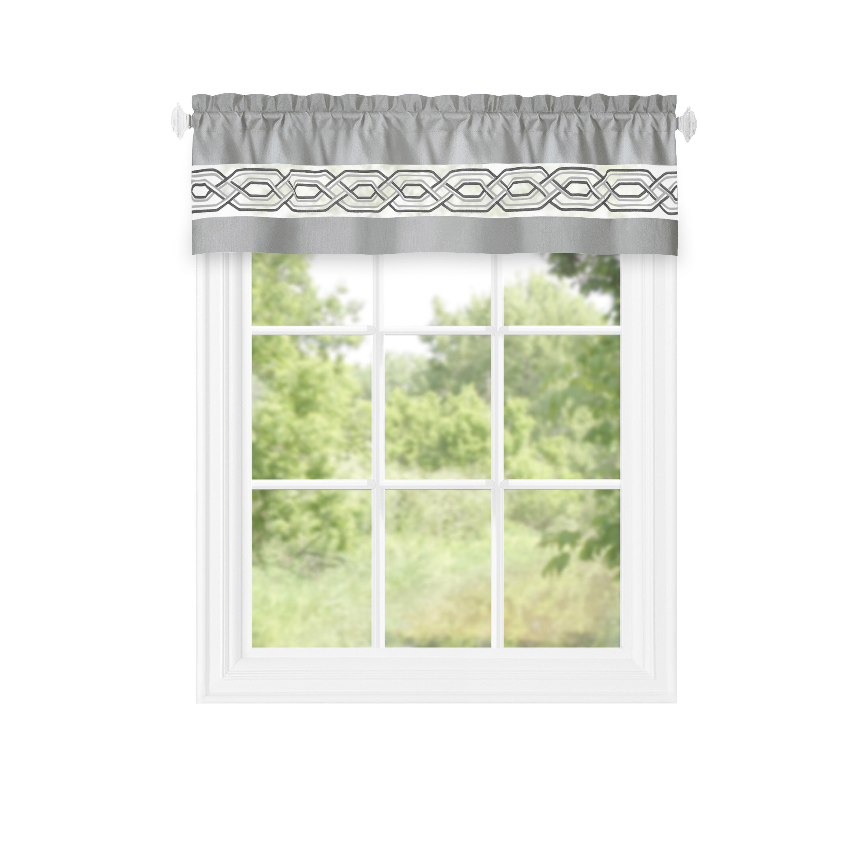 Paige Window Curtain Valance, SILVER, alternate image number 2