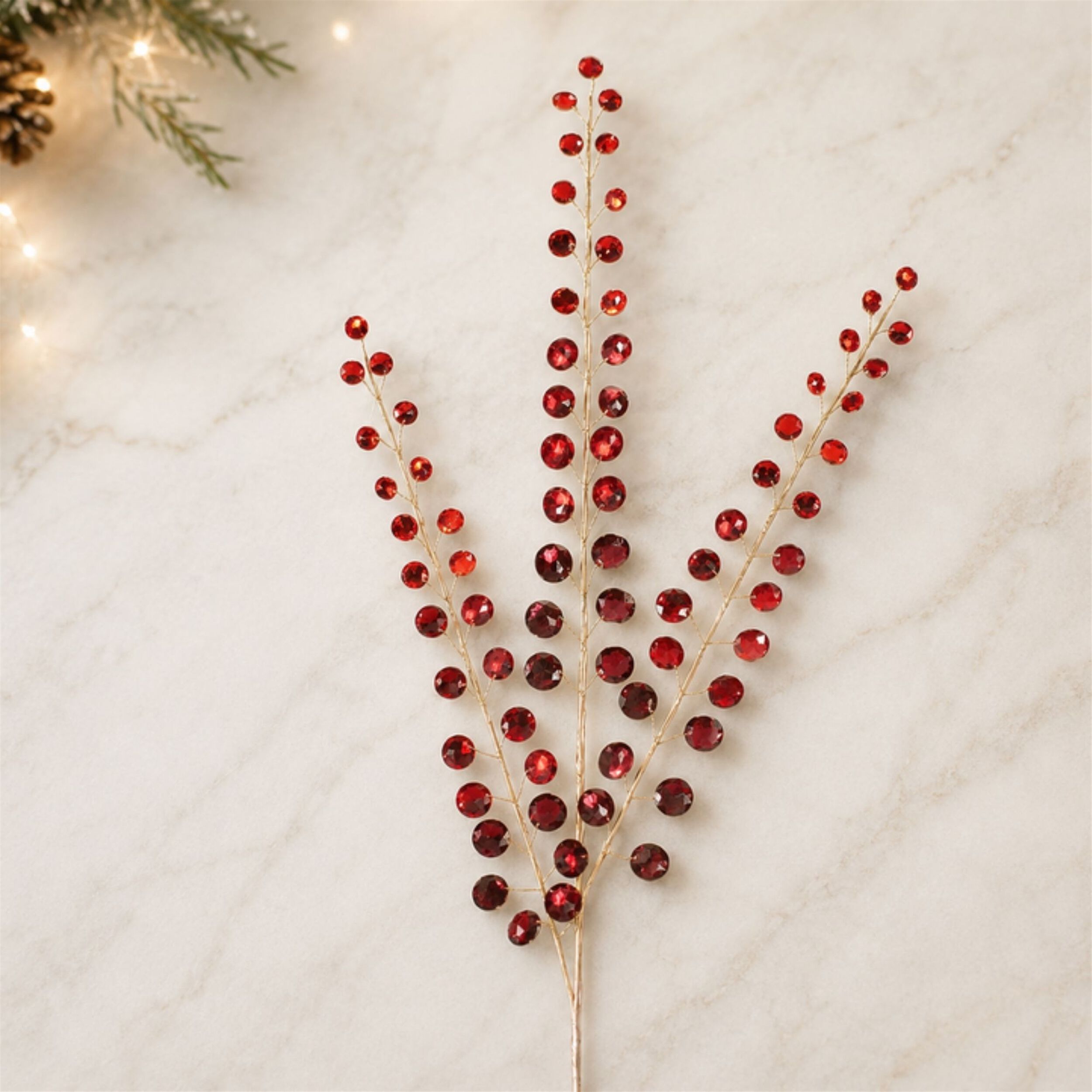 Jewel Bead Spray (Set of 4), RED GOLD, alternate image number 2