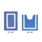 Hotel Collectionis Bath Mat Rug 2 Piece Set (17" x 24" | 20" x 20"), BLUE WHITE, hi-res image number 0