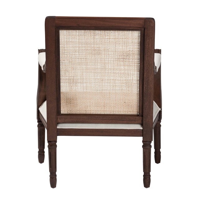 Garridan Traditional French Beige Fabric And Dark Brown Finished Wood Accent Chair, , alternate image number 11