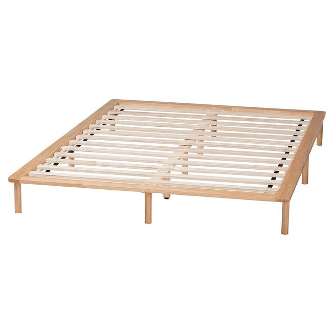 Calhoun Japandi Queen Size Bed Frame, NATURAL BROWN, alternate image number null