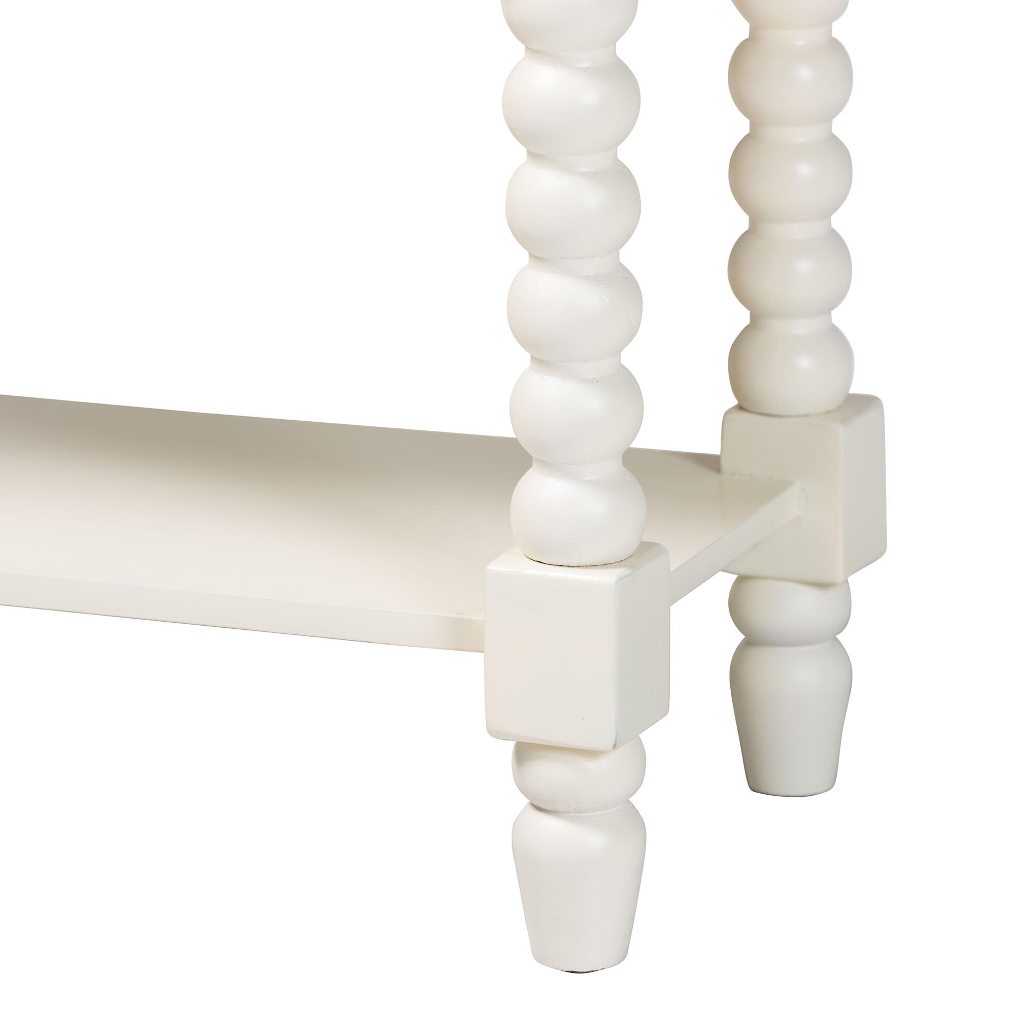 Bayard Accent Bench with Bobbin Legs, WHITE, alternate image number 4