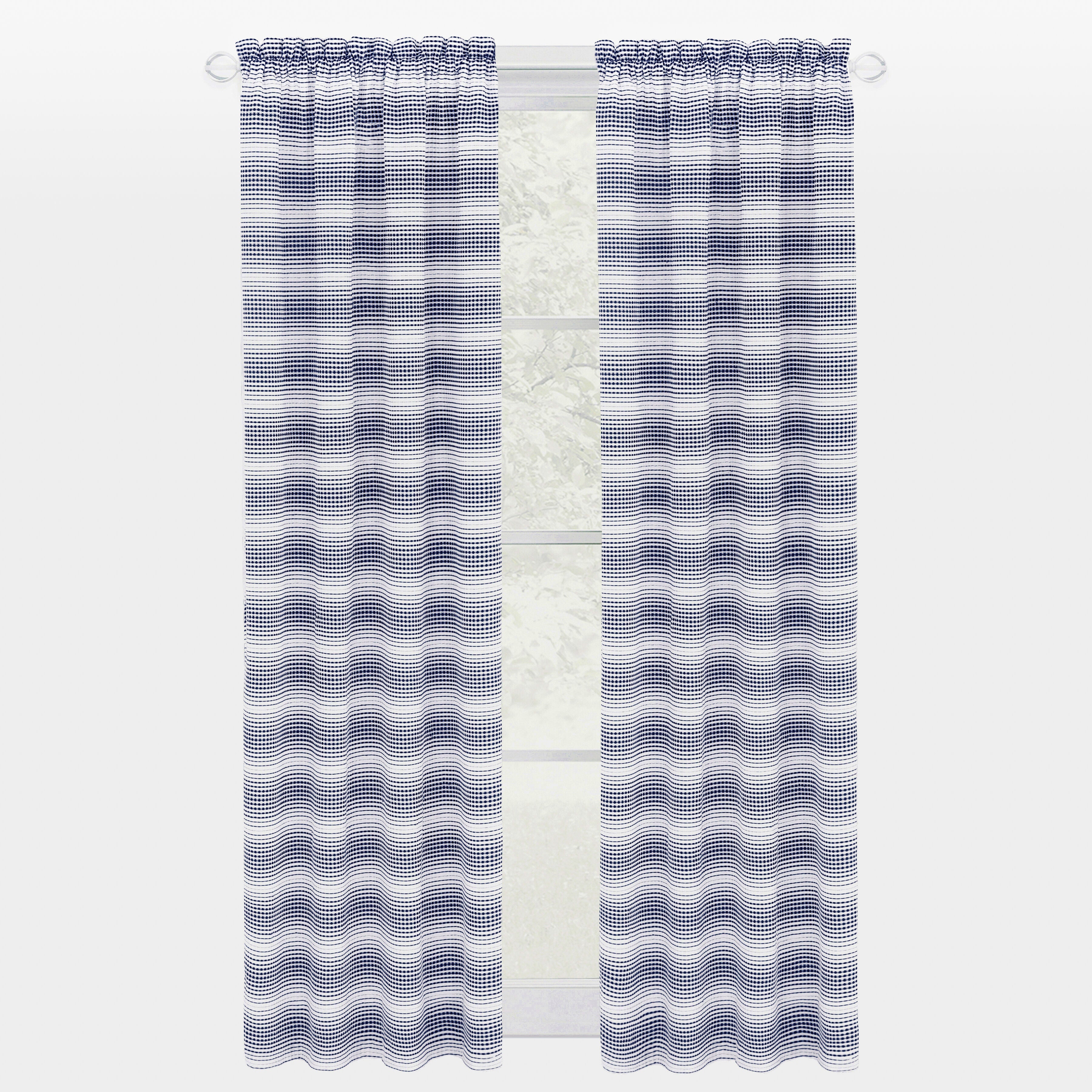 Gramercy Rod Pocket Window Curtain Panel, NAVY, alternate image number 1